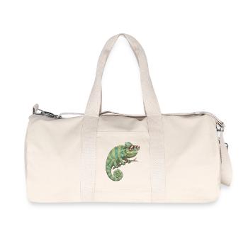 Caméléon avec des lunettes de soleil - Sac de sport en toile recyclée Stanley/Stella - blanc naturel - Devant