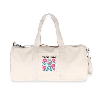 Mois de la fierté : les vies LGBT-trans méritent les droits humains - Sac de sport en toile recyclée Stanley/Stella - blanc naturel - Devant