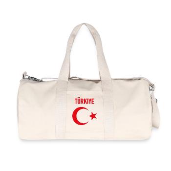 TÜRKEI TÜRKIYE TÜRKISCHE Europa Sport Fan - Recycelte Canvas-Sporttasche von Stanley/Stella - Naturweiß - Vorne