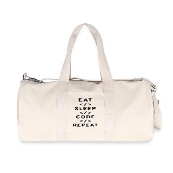 Eat Sleep Code Repeat - Code Icon - Recycelte Canvas-Sporttasche von Stanley/Stella - Naturweiß - Vorne