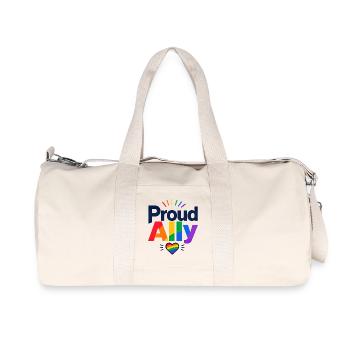 Proud Ally Spruch für LGBTQ Aktivisten & Fans CSD - Recycelte Canvas-Sporttasche von Stanley/Stella - Naturweiß - Vorne