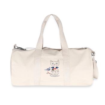 Katze und Möwe - Recycelte Canvas-Sporttasche von Stanley/Stella - Naturweiß - Vorne