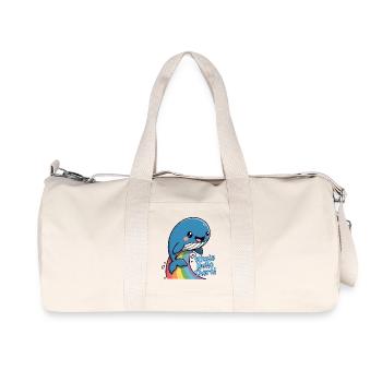Regenbogenwal Hallo. - Recycelte Canvas-Sporttasche von Stanley/Stella - Naturweiß - Vorne