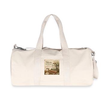 Slow Mornings Full Heart Poster Coffee Tea Decoration - Recycled Canvas Sports Bag by Stanley/Stella - natural - Front