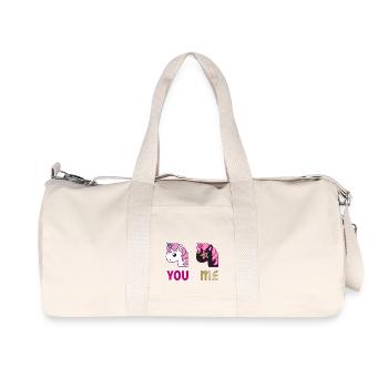 Einhorn You Me - Recycelte Canvas-Sporttasche von Stanley/Stella - Naturweiß - Vorne