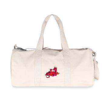 Maman dragon avec bébé rose - Sac de sport en toile recyclée Stanley/Stella - blanc naturel - Devant
