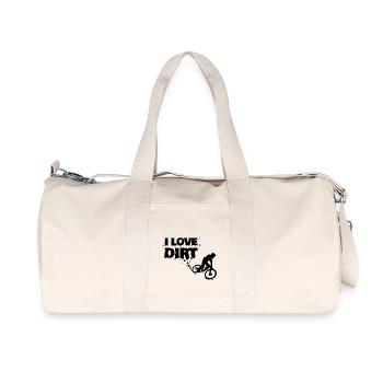 J'aime le cadeau de sport de roue de vélo de montagne de la saleté - Sac de sport en toile recyclée Stanley/Stella - blanc naturel - Devant