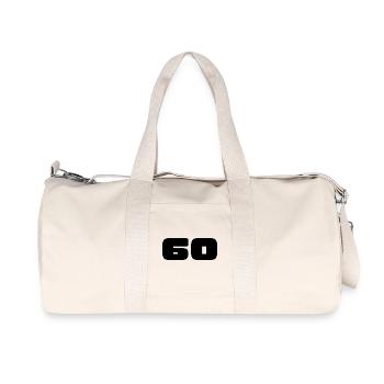 60. 60 JAHRE. 60-JÄHRIGES JUBILÄUM. 60. GEBURTSTAG. - Recycelte Canvas-Sporttasche von Stanley/Stella - Naturweiß - Vorne