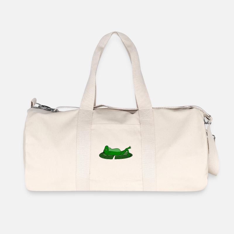 Frosch Kröte Chillkröte - Recycelte Canvas-Sporttasche von Stanley/Stella - Naturweiß