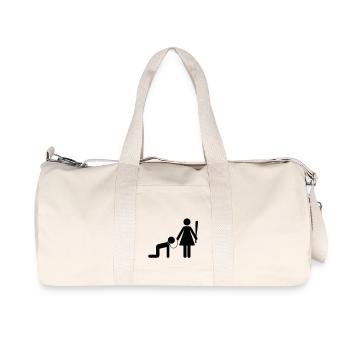 A woman holds a man as a slave - Recycled Canvas Sports Bag by Stanley/Stella - natural - Front