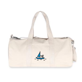 Stick figure sailing - V2 - Recycled Canvas Sports Bag by Stanley/Stella - natural - Front