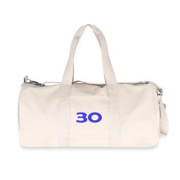 30. 30 ANS. 30e ANNIVERSAIRE. ANNIVERSAIRE 30 ANS. - Sac de sport en toile recyclée Stanley/Stella - blanc naturel - Devant