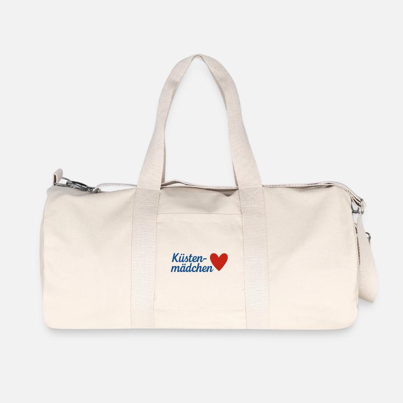 Küsten Mädchen Herz Overlay - Recycelte Canvas-Sporttasche von Stanley/Stella - Naturweiß