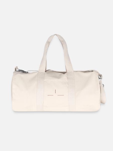 Graphique minimaliste à la ligne rouge - Sac de sport en toile recyclée Stanley/Stella - blanc naturel
