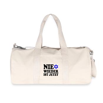 Nie wieder ist jetzt - Recycelte Canvas-Sporttasche von Stanley/Stella - Naturweiß - Vorne