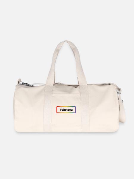 Regenbogen Toleranz - Recycelte Canvas-Sporttasche von Stanley/Stella - Naturweiß