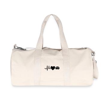 Herzschlag Camping Shirt – Herz Wohnwagen Design - Recycelte Canvas-Sporttasche von Stanley/Stella - Naturweiß - Vorne
