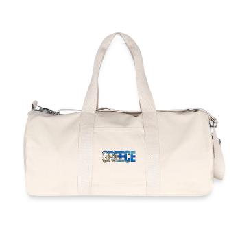 Greece Coastal Panorama Collage - Recycled Canvas Sports Bag by Stanley/Stella - natural - Front