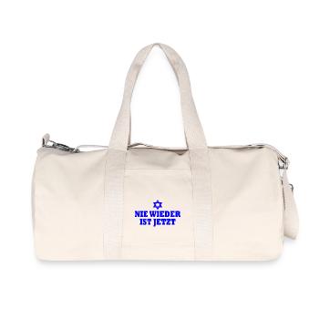 Nie wieder ist jetzt - Recycelte Canvas-Sporttasche von Stanley/Stella - Naturweiß - Vorne