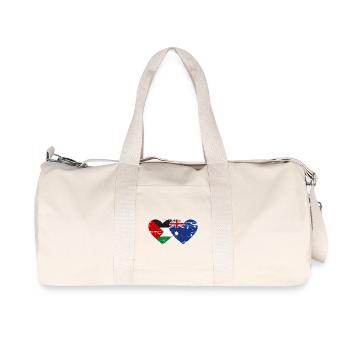 Palestine Australie Drapeau Coeur Utilisé - Sac de sport en toile recyclée Stanley/Stella - blanc naturel - Devant