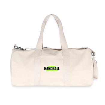 Impression néon vert néon de handball - Sac de sport en toile recyclée Stanley/Stella - blanc naturel - Devant