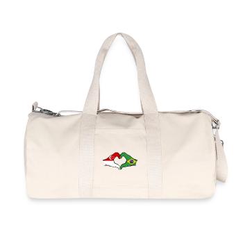 Singapour Brésil Drapeau Mains Coeur Forme - Sac de sport en toile recyclée Stanley/Stella - blanc naturel - Devant