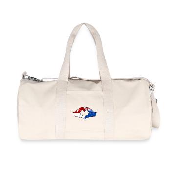 Singapour Drapeau de la Nouvelle-Zélande mains en forme de coeur utilisé - Sac de sport en toile recyclée Stanley/Stella - blanc naturel - Devant