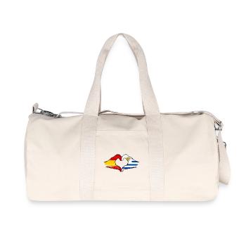 Spain Uruguay Flag Hands Heart Shape Used - Recycled Canvas Sports Bag by Stanley/Stella - natural - Front