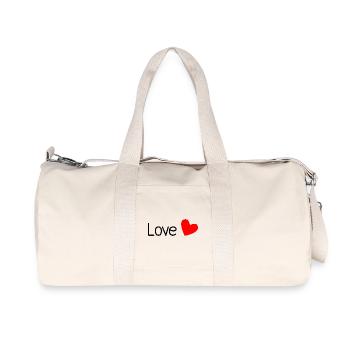 LOVE. COUPLE. JUST MARRIED. EVJF. VALENTINE'S DAY. - Recycled Canvas Sports Bag by Stanley/Stella - natural - Front