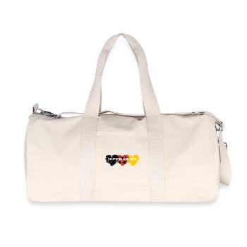 Fußball Herz Deutschland 2026 - Recycelte Canvas-Sporttasche von Stanley/Stella - Naturweiß - Vorne