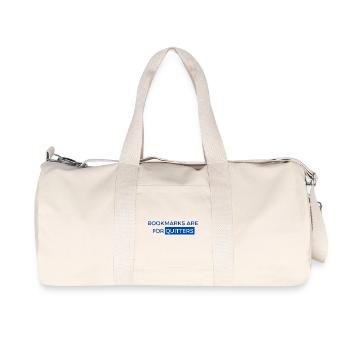 Les marque-pages, c’est pour les affiches ! Conception de livres - Sac de sport en toile recyclée Stanley/Stella - blanc naturel - Devant