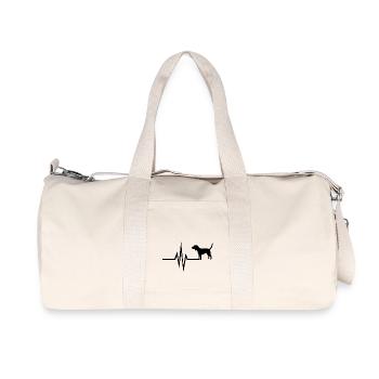 Mon coeur bat pour chiens - Beagle - Sac de sport en toile recyclée Stanley/Stella - blanc naturel - Devant
