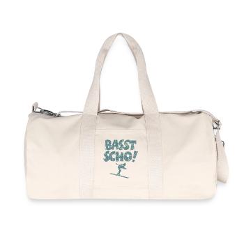 Basst Scho! Après-Ski Wintersport Skifahren - Recycelte Canvas-Sporttasche von Stanley/Stella - Naturweiß - Vorne