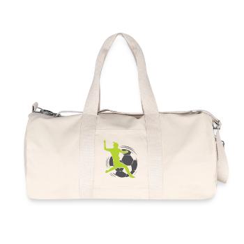 Le foot féminin | Footballeur - Sac de sport en toile recyclée Stanley/Stella - blanc naturel - Devant