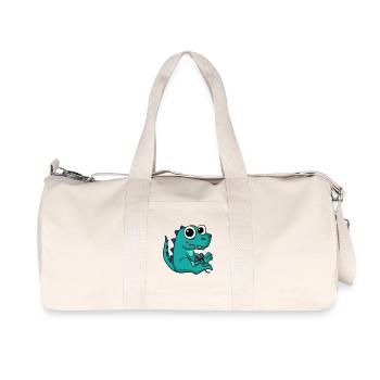Gaming Dinosaur Sweet Gamer Nerd Animal Dear - Recycled Canvas Sports Bag by Stanley/Stella - natural - Front