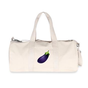 large violet glowing aubergine - Recycled Canvas Sports Bag by Stanley/Stella - natural - Front