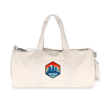 Boston Skyline Retro Badge - Recycled Canvas Sports Bag by Stanley/Stella - natural - Front