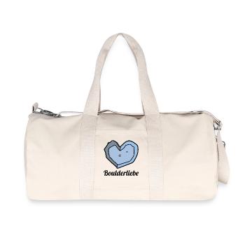 boulderliebe blau text - Recycelte Canvas-Sporttasche von Stanley/Stella - Naturweiß - Vorne