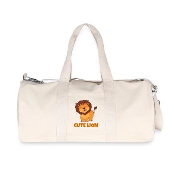 lion, cute lion, savannah - Recycled Canvas Sports Bag by Stanley/Stella - natural - Front