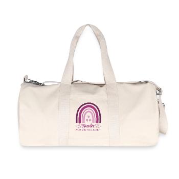 Danke für die tolle Zeit Regenbogen Abschied Kita - Recycelte Canvas-Sporttasche von Stanley/Stella - Naturweiß - Vorne