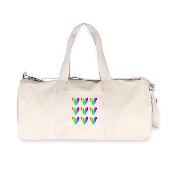 DAD. FATHER's DAY. HAPPY BIRTHDAY DAD. HEART - Recycled Canvas Sports Bag by Stanley/Stella - natural - Front
