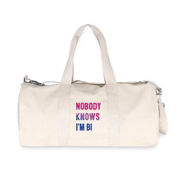 LGBT Pride Month - Nobody Knows I'm Bi - Recycled Canvas Sports Bag by Stanley/Stella - natural - Front