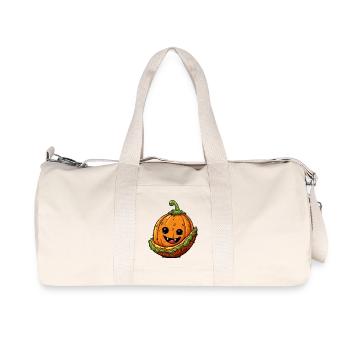 Kawaii Halloween Fusion: Pumpkin Taco - Recycled Canvas Sports Bag by Stanley/Stella - natural - Front