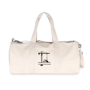 Construction crane with house - Recycled Canvas Sports Bag by Stanley/Stella - natural - Front