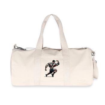Muscular bodybuilder in pose for gym - Recycled Canvas Sports Bag by Stanley/Stella - natural - Front