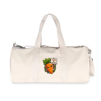 Vegan carrot mascots are great - Recycled Canvas Sports Bag by Stanley/Stella - natural - Front