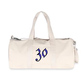 30. 30 JAHRE. 30. JAHRESTAG. 30-JÄHRIGES JUBILÄUM. - Recycelte Canvas-Sporttasche von Stanley/Stella - Naturweiß - Vorne