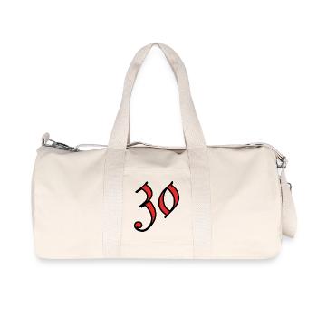 30. 30 YEARS. 30th ANNIVERSARY. 30 YEARS ANNIVERSARY. - Recycled Canvas Sports Bag by Stanley/Stella - natural - Front