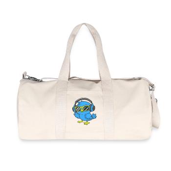Süßer Vogel mit Sonnenbrille und Kopfhörern - Recycelte Canvas-Sporttasche von Stanley/Stella - Naturweiß - Vorne