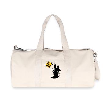 Witch's house with moon and bats - Recycled Canvas Sports Bag by Stanley/Stella - natural - Front